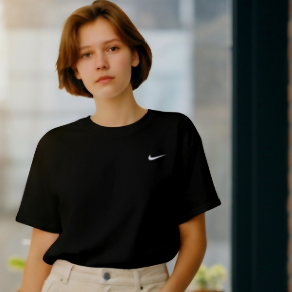 Nike Women's Short Sleeve Black Tee XL - Picture 1 of 4